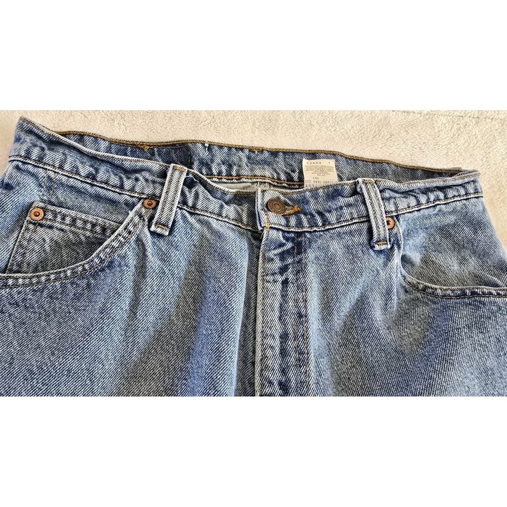 Vintage 90s Levi's 921 Tapered Fit Leg Orange Tab Denim Jeans 14 Short - Picture 7 of 9